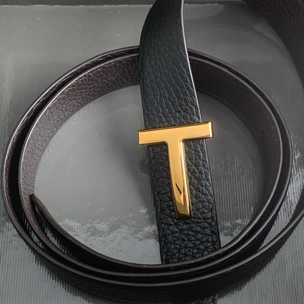 Tom Ford 44 inch/110 cm Black Brown Belt